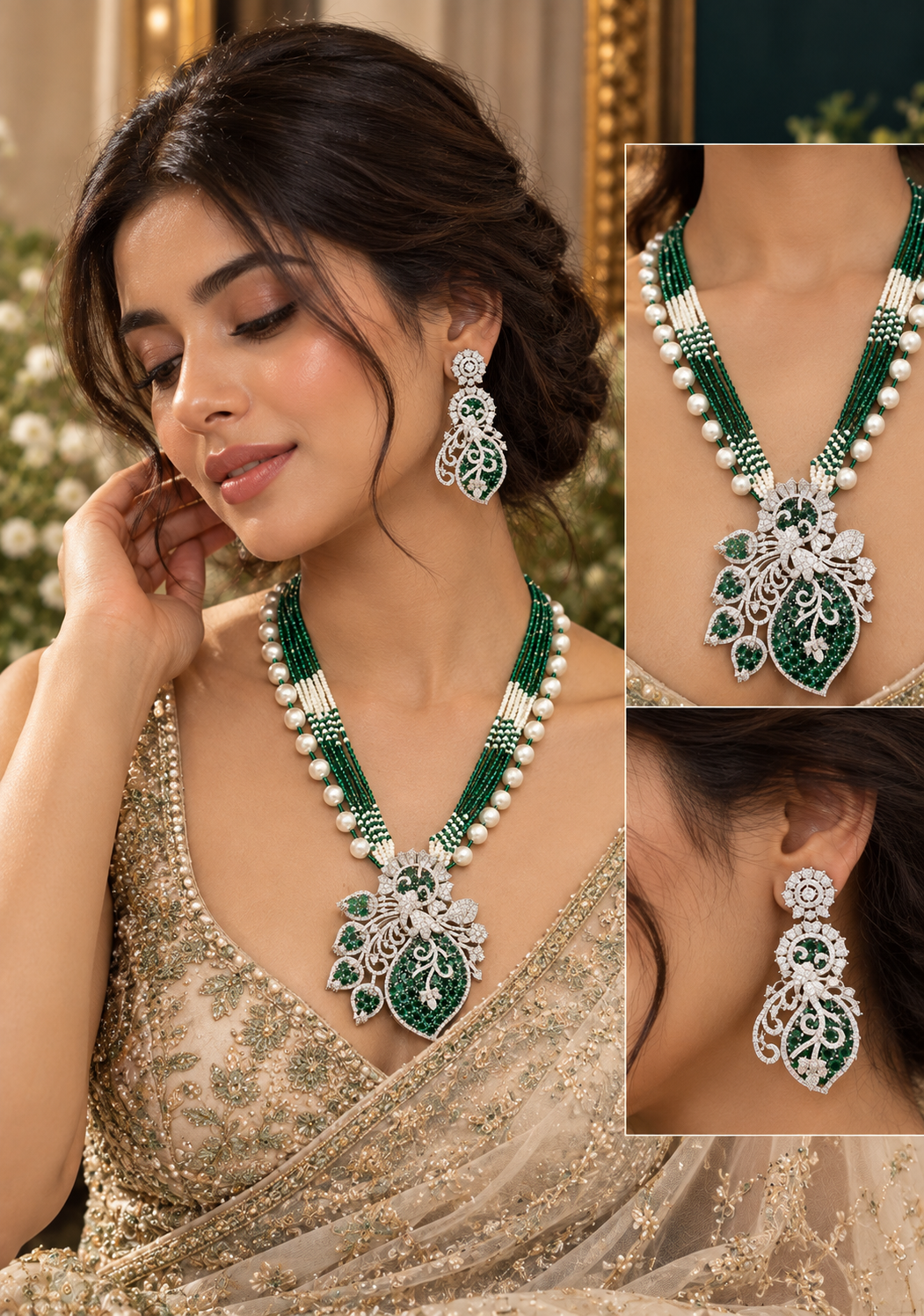 Floral Pearl Pendant Set GS#650