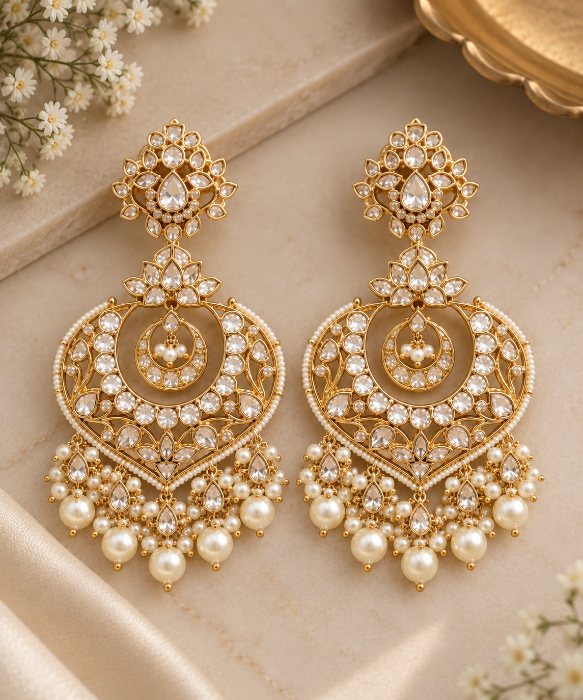 Deewan-E-Khas Chandbali Earrings